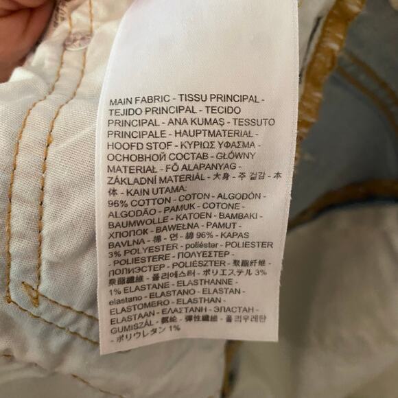 Levi's 501 Premium Taper Jeans Cotton Button Fly White Blue Women's size 28 x 26 - Picture 12 of 13